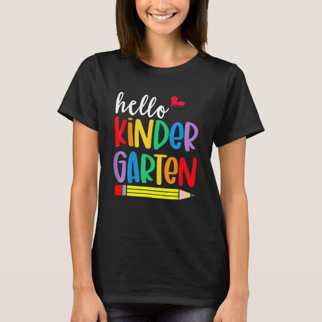 Camiseta Hello Kindergarten First Day Back To School Teache (Anverso)