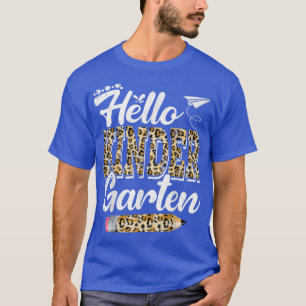 Camiseta Hello Kindergarten Leopard print Kindergarten Back