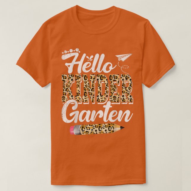 Camiseta Hello Kindergarten Leopard print Kindergarten Back (Diseño del anverso)