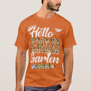 Camiseta Hello Kindergarten Leopard print Kindergarten Back