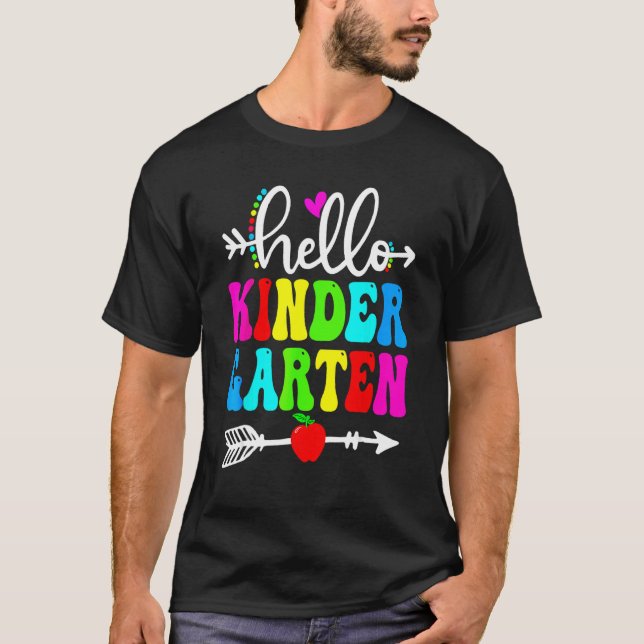 Camiseta Hello Kindergarten Teacher Student Team Happy Back (Anverso)