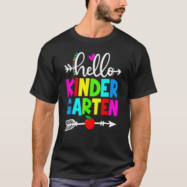 Camiseta Hello Kindergarten Teacher Student Team Happy Back (Anverso)