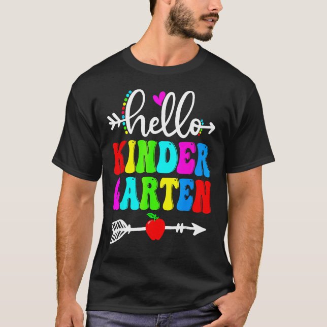 Camiseta Hello Kindergarten Teacher Student Team Happy Back (Anverso)