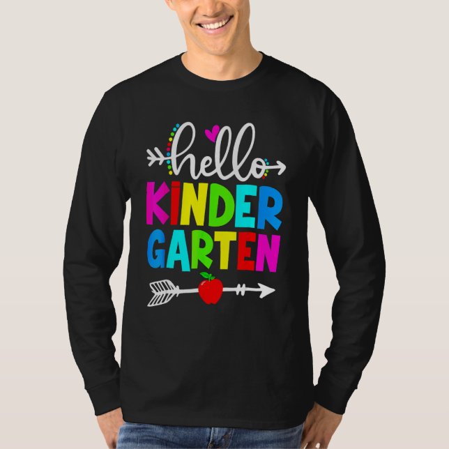 Camiseta Hello Kindergarten Teacher Student Team Happy Back (Anverso)