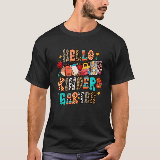 Camiseta Hello kindergarten Teacher Team Back To School Ret (Anverso)