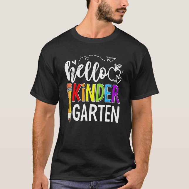 Camiseta Hello Kindergarten Team Kinder Back To School Teac (Anverso)