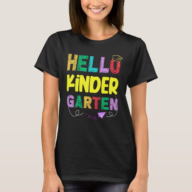 Camiseta Hello Kindergarten Team Kinder Back to School Teac (Anverso)