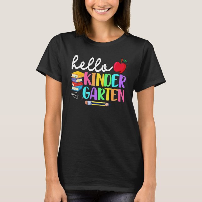 Camiseta Hello Kindergarten Team Kinder Back To School Teac (Anverso)