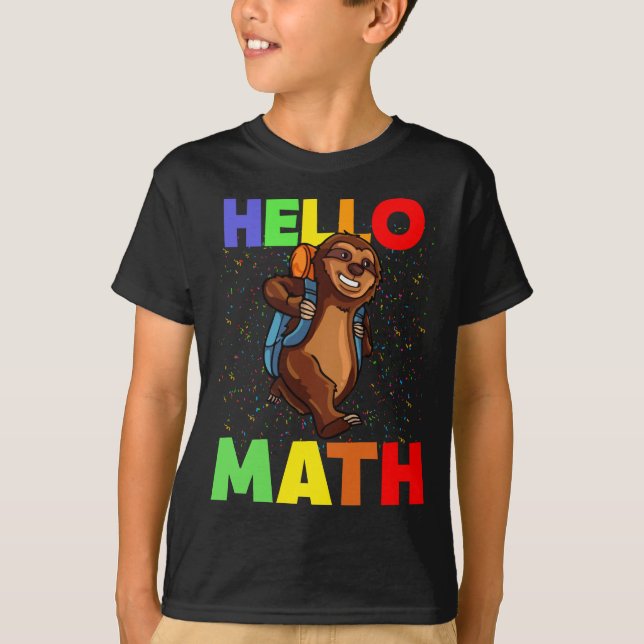 Camiseta Hello Math Sloth Back To School (Anverso)