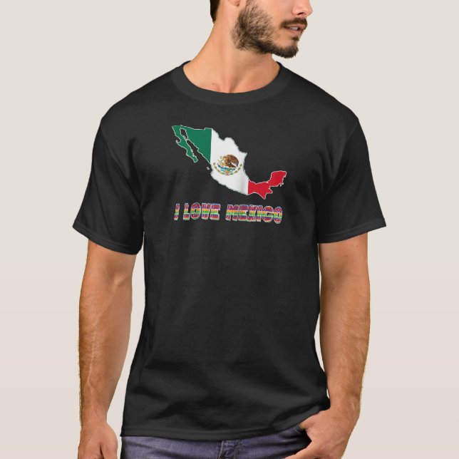 Camiseta Hello Mexico I Love Mexico Map Flag Proud Mexican  (Anverso)