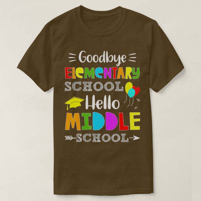 Camiseta Hello Middle School Graduation Grads Elementary Sc (Diseño del anverso)