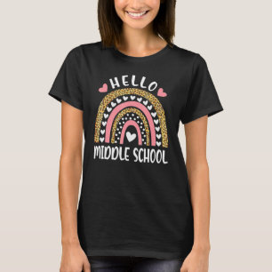 Camiseta Hello Middle School Rainbow Teachers Back To Schoo
