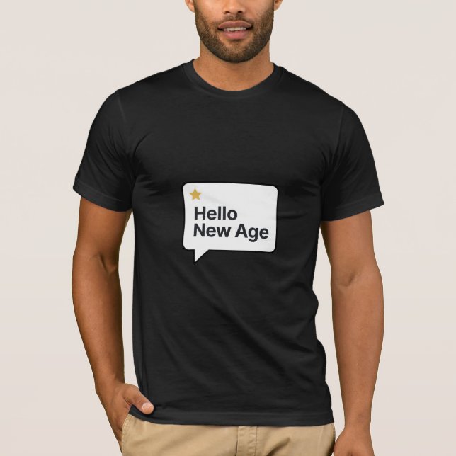 Camiseta Hello New Age Simple Birthday T Shirt Minimal Desi (Anverso)