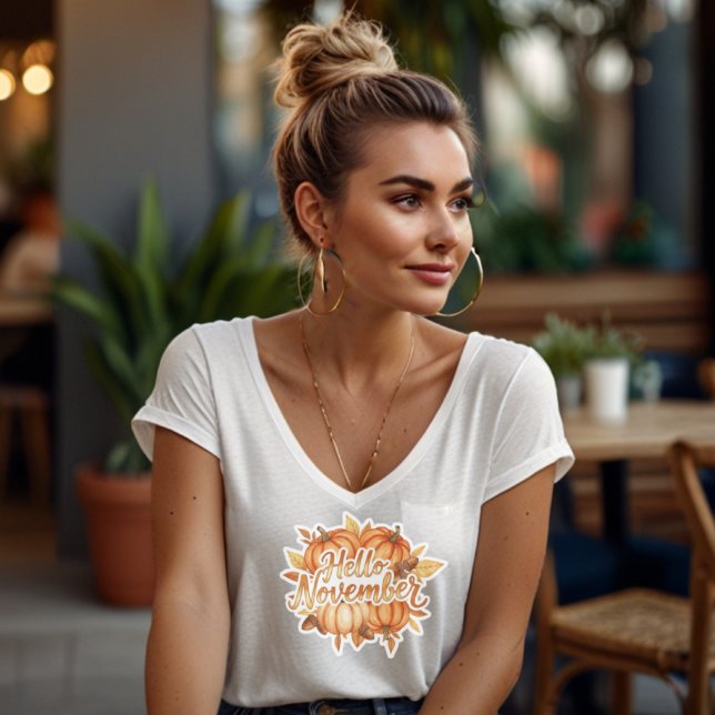Camiseta Hello November -  Cozy Fall Design (Subido por el creador)