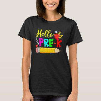 Camiseta Hello Pre K Back To School First Day Of School 1