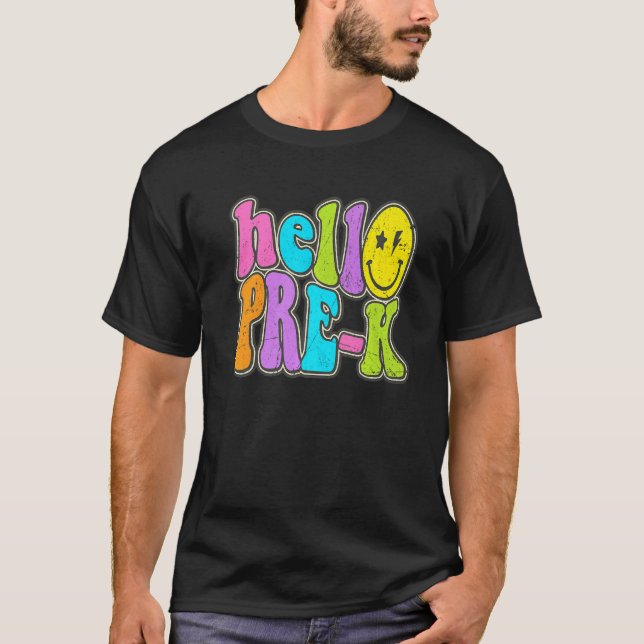 Camiseta Hello Pre K  Back To School Teacher Student Boy Gi (Anverso)