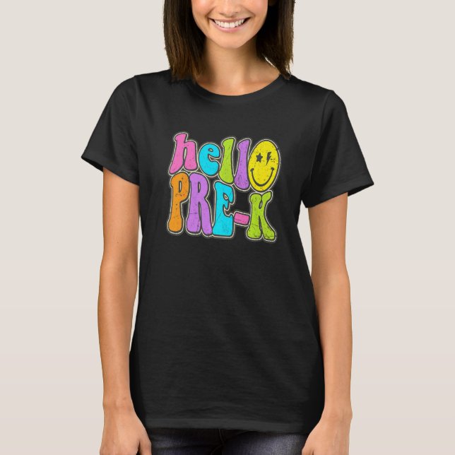 Camiseta Hello Pre K  Back To School Teacher Student Boy Gi (Anverso)