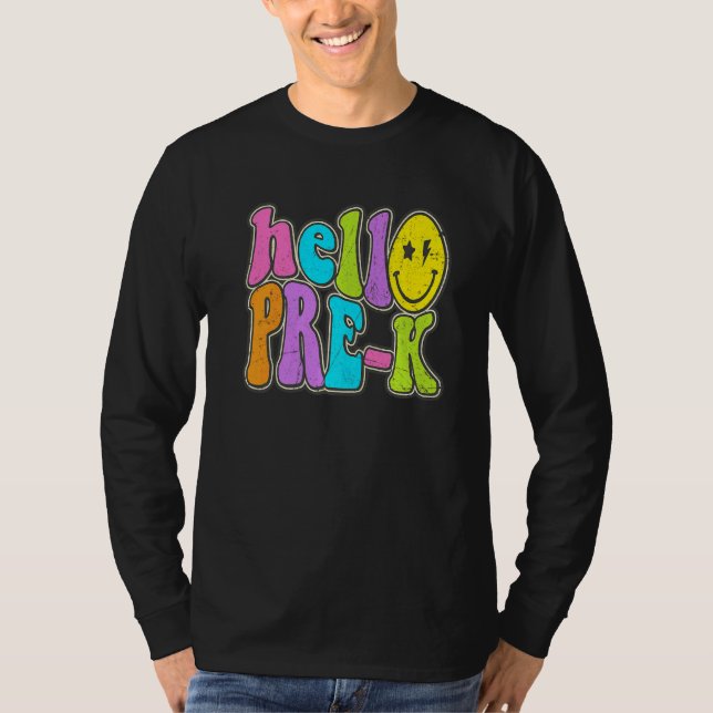 Camiseta Hello Pre K  Back To School Teacher Student Boy Gi (Anverso)