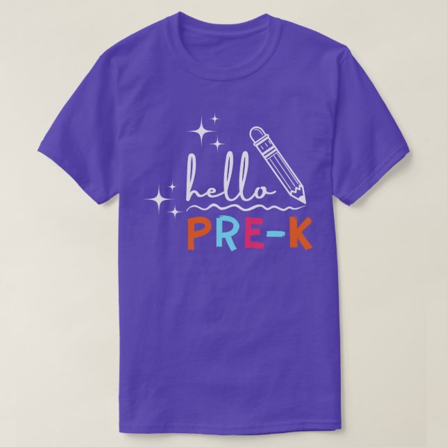 Camiseta Hello Pre K Grado 2 (Diseño del anverso)