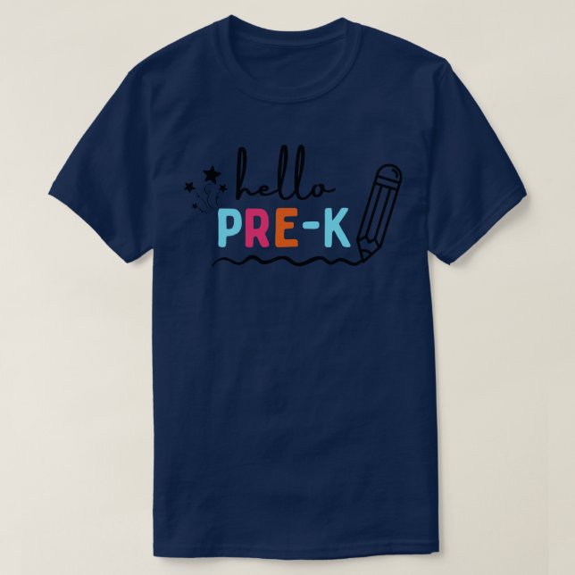 Camiseta Hello Pre K Grado 9 (Diseño del anverso)