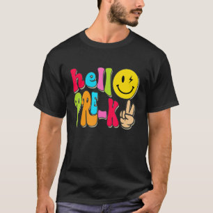 Camiseta Hello Pre K Happy First Day Back To School Pre K