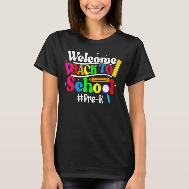 Camiseta Hello Pre K Team PreK Back to School Teacher Girls (Anverso)