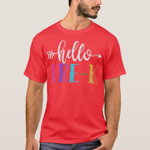 Camiseta Hello PreK  First Grade Gift Back To School 