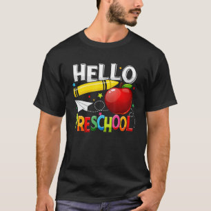 Camiseta Hello Preschool Teacher Team First Grade Squad Gir