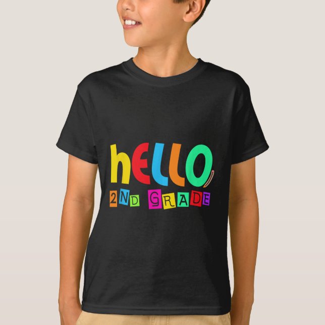 Camiseta Hello Second 2nd Grade Back To School For Student  (Anverso)