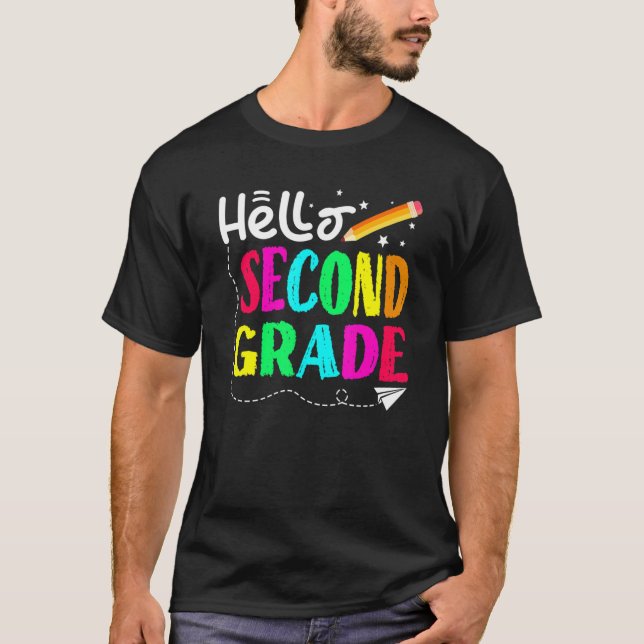 Camiseta Hello Second Grade Back To School Design (Anverso)