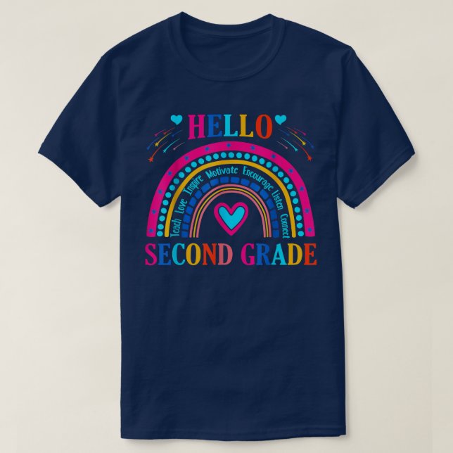 Camiseta Hello Second Grade Back To School For Teachers Gir (Diseño del anverso)