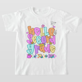 Camiseta Hello Second Grade Coquette Bow Teacher Girl