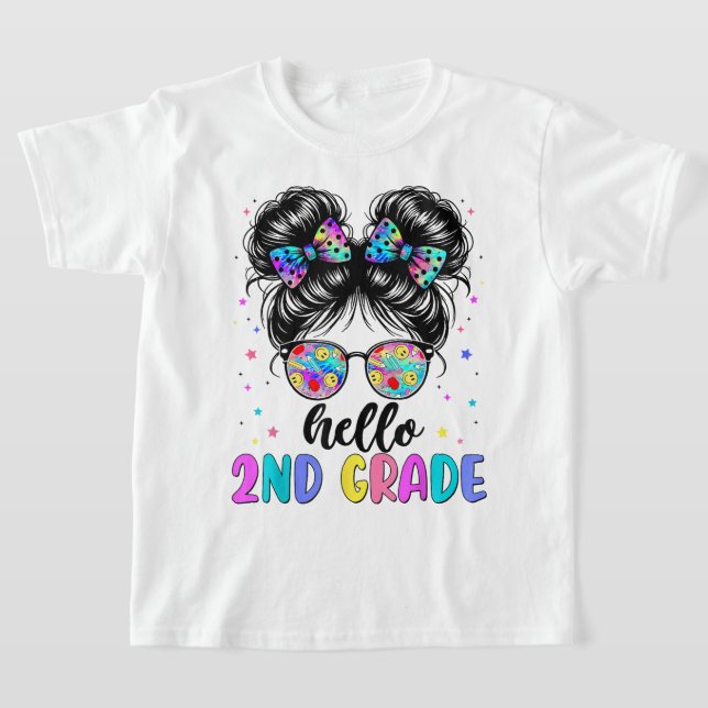 Camiseta Hello Second Grade Coquette Bow Teacher Girl (Distribución)