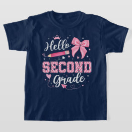 Camiseta Hello Second Grade Coquette Bow Teacher Girl