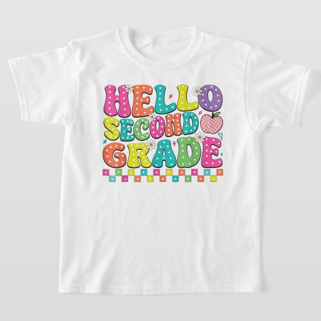 Camiseta Hello Second Grade Coquette Bow Teacher Girl (Distribución)