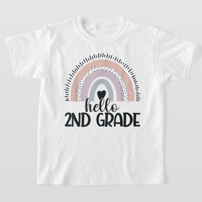 Camiseta Hello Second Grade Coquette Bow Teacher Girl (Distribución)