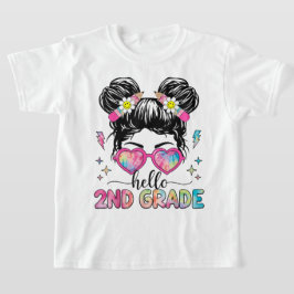 Camiseta Hello Second Grade Coquette Bow Teacher Girl