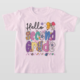 Camiseta Hello Second Grade Coquette Bow Teacher Girl