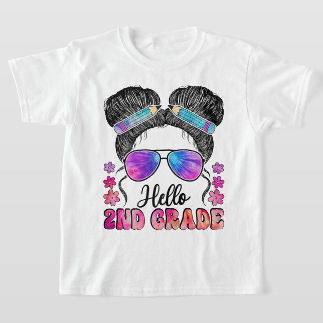 Camiseta Hello Second Grade Coquette Bow Teacher Girl (Distribución)