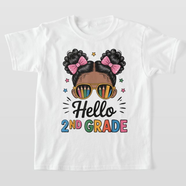 Camiseta Hello Second Grade Coquette Bow Teacher Girl (Distribución)