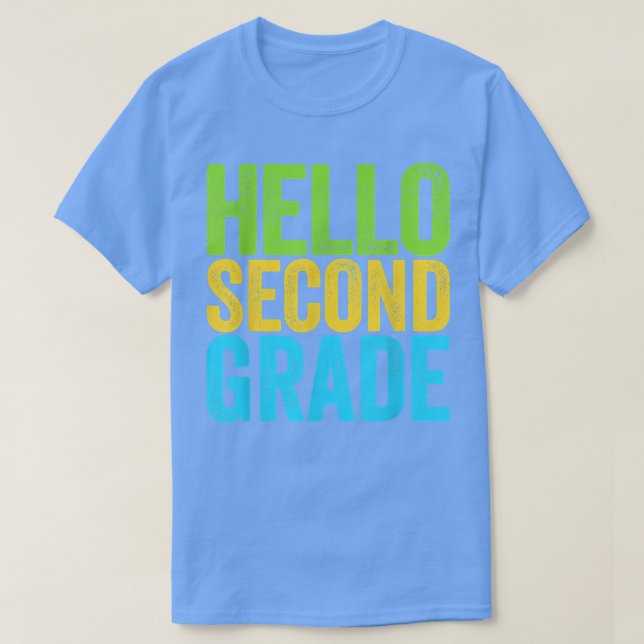 Camiseta Hello Second Grade Funny 2nd Grade Back To School  (Diseño del anverso)
