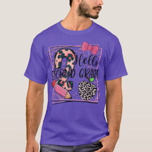 Camiseta Hello Second Grade Pink Leopard 2nd Grade Back To