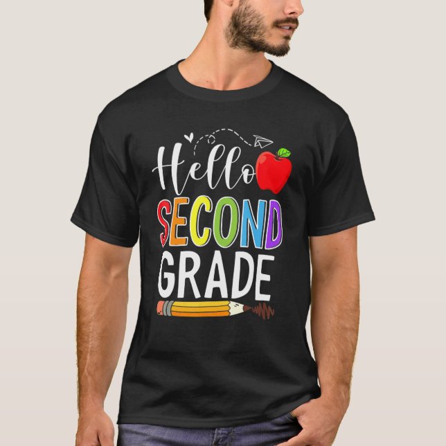 Camiseta Hello Second Grade Team 2nd Grade Teacher Back To  (Anverso)