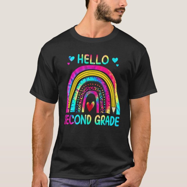 Camiseta Hello Second Grade Team First Day Of School Tie Dy (Anverso)