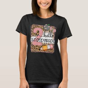 Camiseta Hello Second Grado Leopard Print 2º Grado Back to