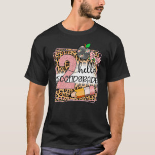 Camiseta Hello Second Grado Leopard Print 2º Grado Back to