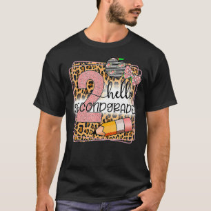 Camiseta Hello Second Grado Leopard Print 2º Grado Back to