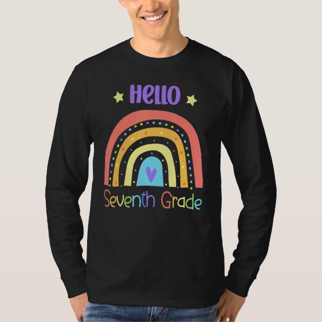 Camiseta Hello Seventh Grade Rainbow Team 7th Grade (Anverso)