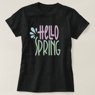 Camiseta Hello Spring Cute Lettering T-Shirt