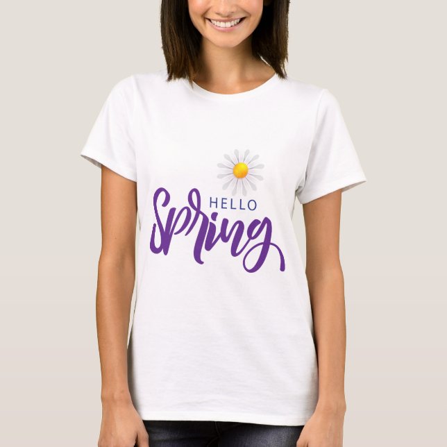Camiseta hello spring hola primavera (Anverso)